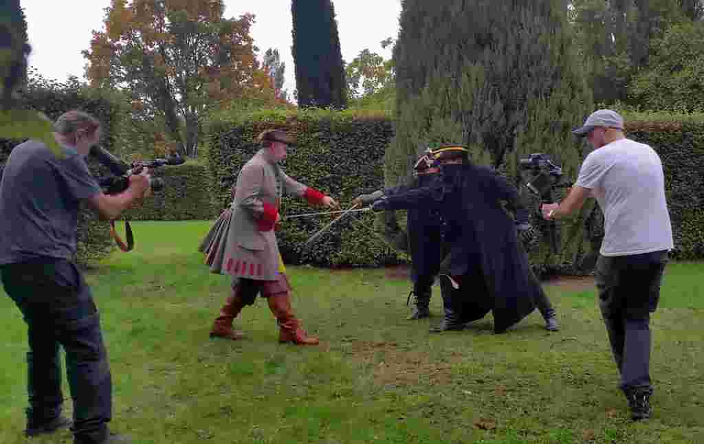 duel combat filmé en tournage